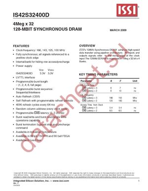 IS42S32400D-6B-TR datasheet  